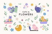 Cats and Flowers Illustrations, an Animal Illustration by AlekseliArt (Thumbnail 1 of 11)