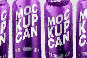 6 Metallic Can Mockups