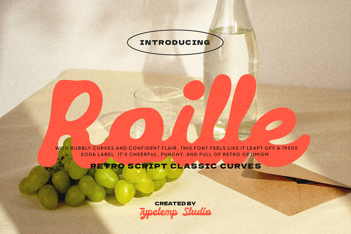 Roille Retro Script Classic, a Script Font by Typetemp Studio (Photo 1 of 23)