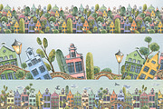 Old European houses watercolor clipa, an Object Illustration by NATASHA CHU (Thumbnail 15 of 21)
