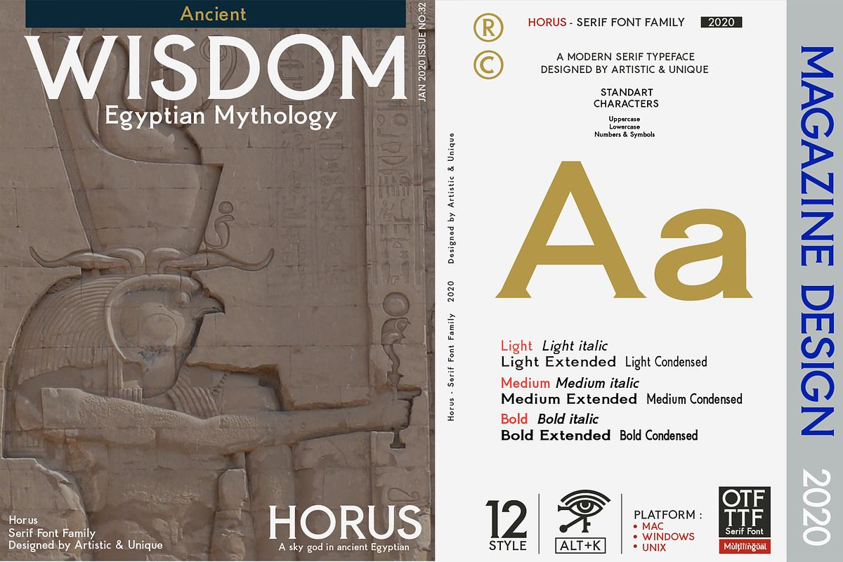 Horus - Serif Font Family, a Serif Font by Artistic & Unique (Photo 11 of 14)