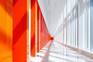 Modern architectural corridor, an Architecture Photo by MistyDay