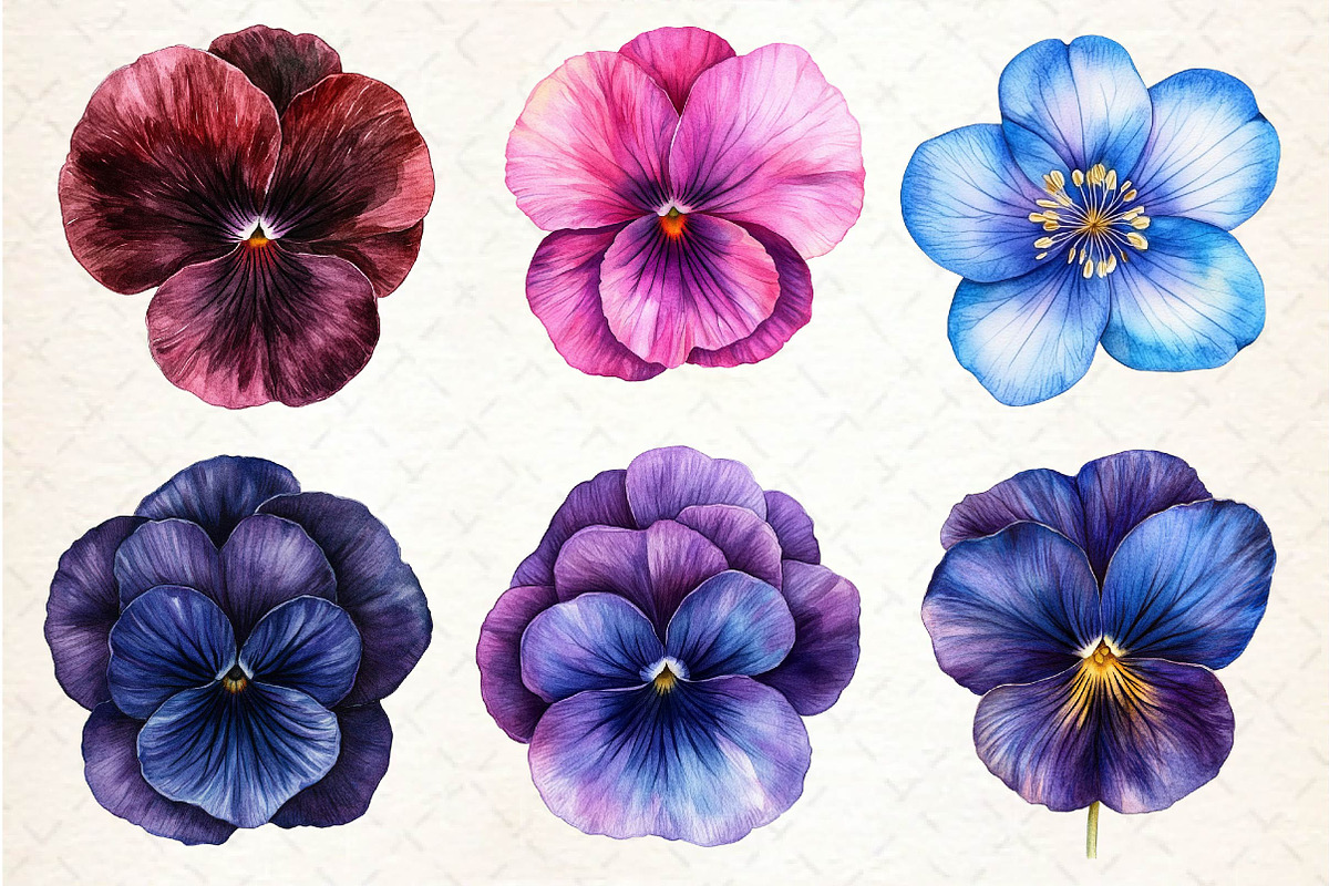Viola Flower Bloom Clipart, an Illustration by Dream Creation (Photo 3 of 6)