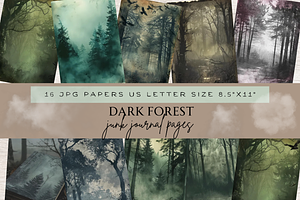 DARK FOREST JUNK JOURNAL PAGES