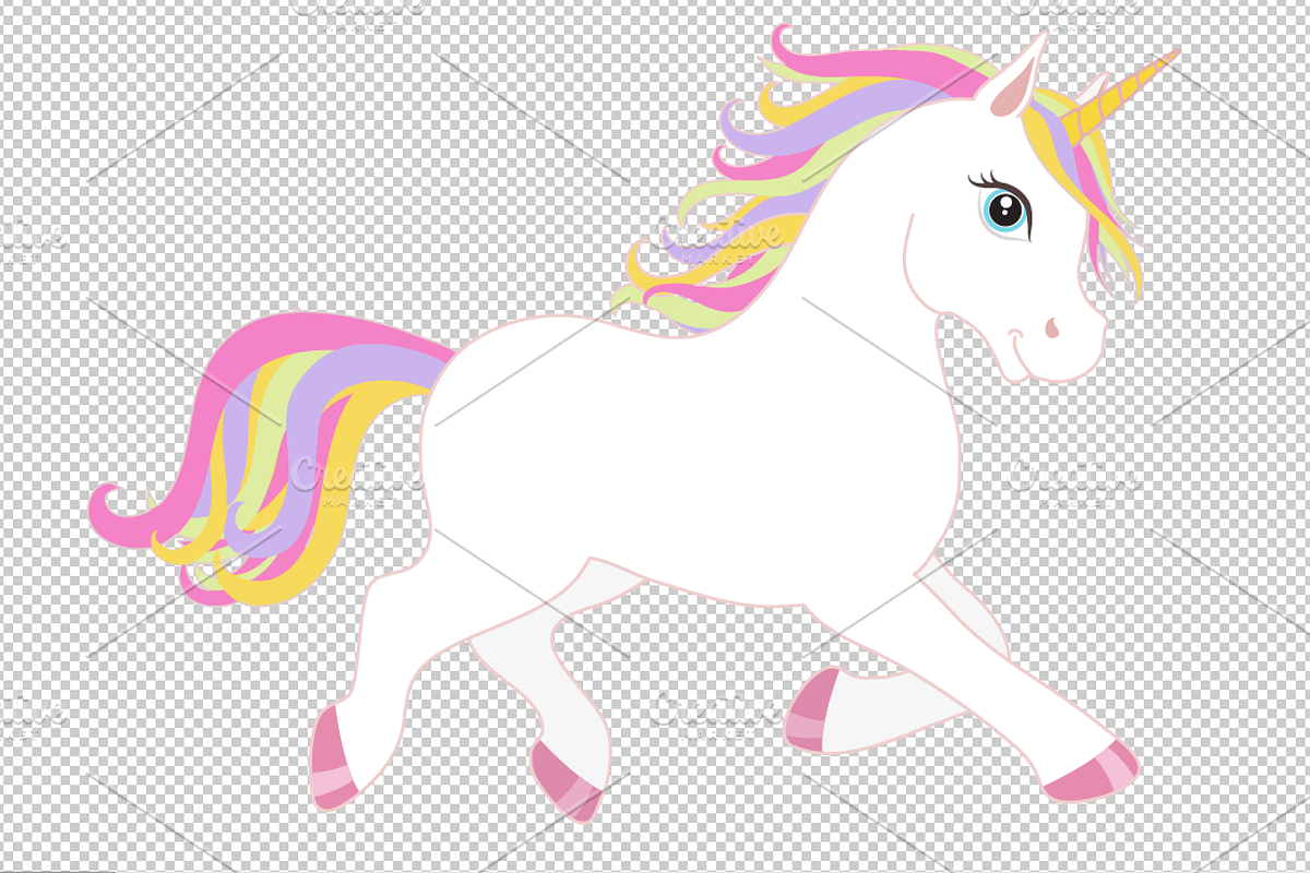 White vector unicorn EPS+AI+PNG, an Illustration by Cheremuha (Photo 2 of 2)