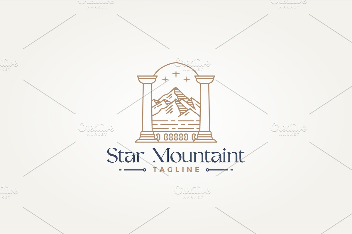 doorway pillar gate line art logo, a Branding & Logo Template by Blazybone