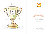 Hand-Drawn Trophy Illustration, an Object Illustration by Maj Graphics (Thumbnail 1 of 3)