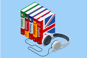 Isometric illustration of language, a Technology Illustration by Golden Sikorka