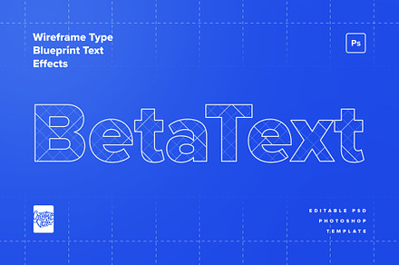 Wireframe Blueprint Text Effects
