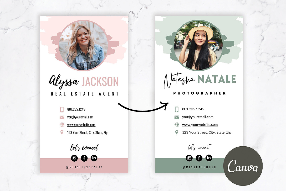 Digital Business Card Template, a Business Card Template by Thirty One Palms Studio (Photo 5 of 5)