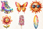Groovy Summer Clipart, an Illustration by Libby Wishes (Thumbnail 5 of 6)