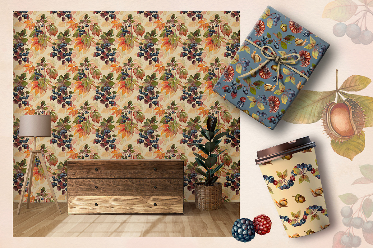 Fall Vibes watercolor floral clipart, an Illustration by Nadya Saen Art (Photo 10 of 15)