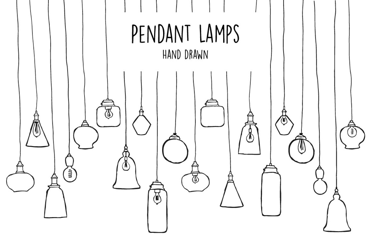Hand Drawn Pendant Lamps, an Object Graphic by Interior Mockup Co (Photo 1 of 3)