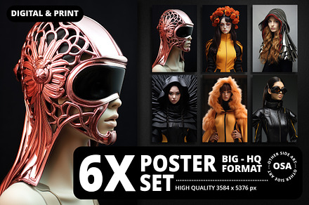 Abstract Fashion Poster Set, an Object Graphic by Other Side Art