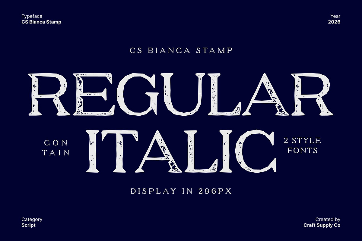 CS Bianca Stamp, a Serif Font by Craft Supply Co. (Photo 3 of 8)