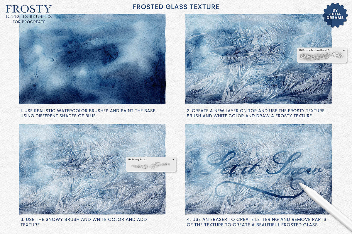 Frosty Effects Brushes for Procreate, a Brush Add-On by Julia Dreams (Photo 2 of 4)