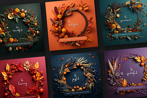 Thanksgiving Social Media Templates, a Social Media Template by Filip Studio