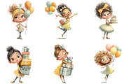 Quirky Birthday Girl Clipart, an Illustration by Designking (Thumbnail 5 of 5)