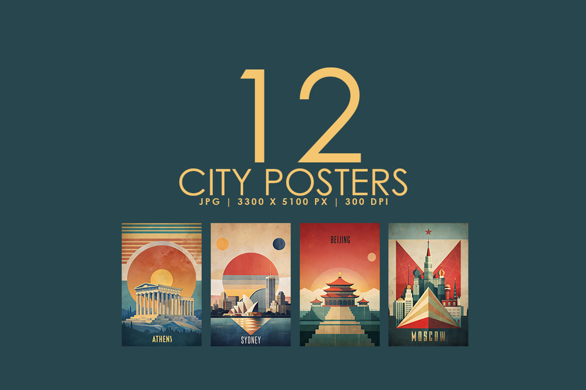 City Posters - 01, a Decorative Illustration by Digital Art Creations (Photo 1 of 8)