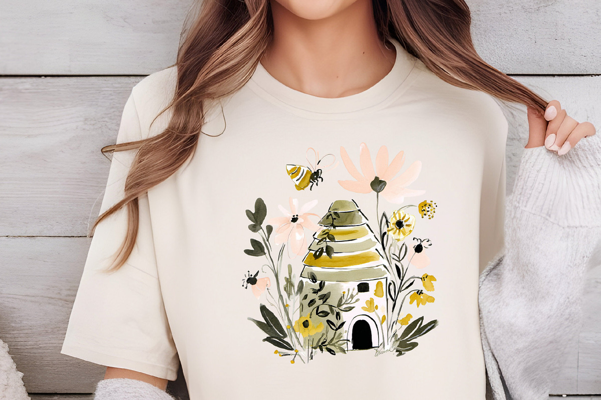 Charming Honey Bee Garden Clipart, an Illustration by DreamCafeArt (Photo 4 of 6)