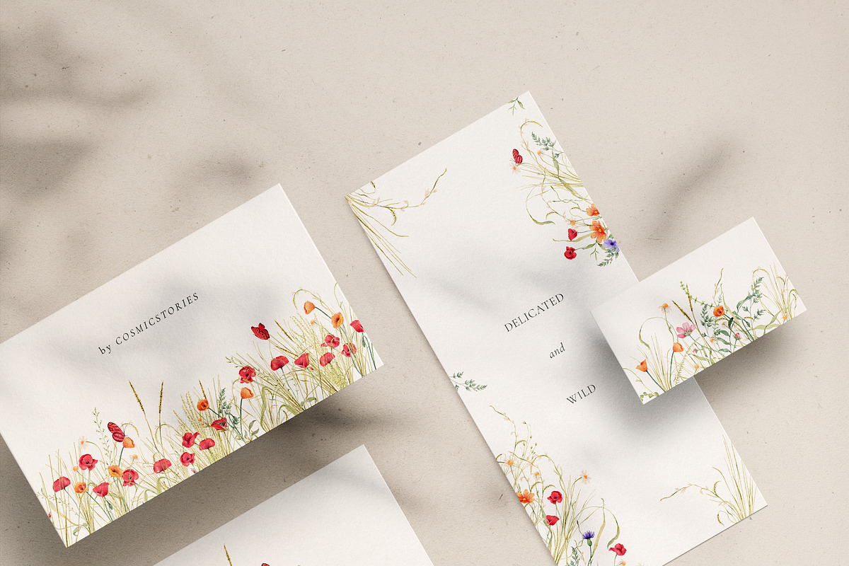 Watercolor wildflower clipart bundle, an Illustration by CarmineType (Photo 5 of 13)
