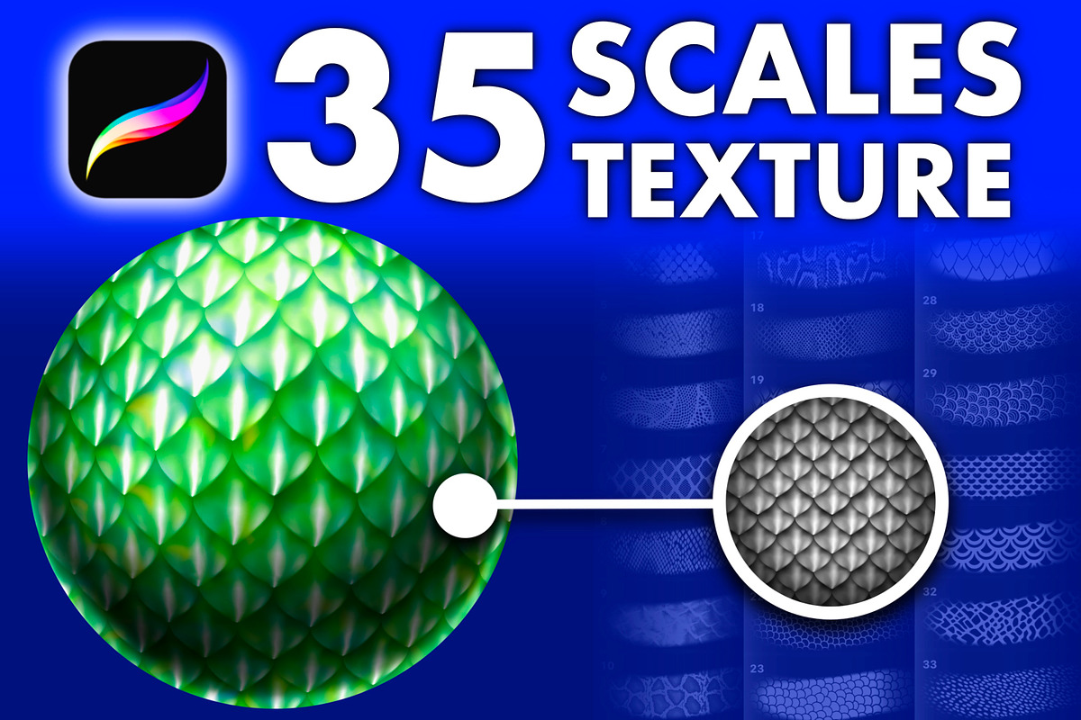 Procreate scales Texture Brushes, a Brush Add-On by Revabrush (Photo 1 of 5)
