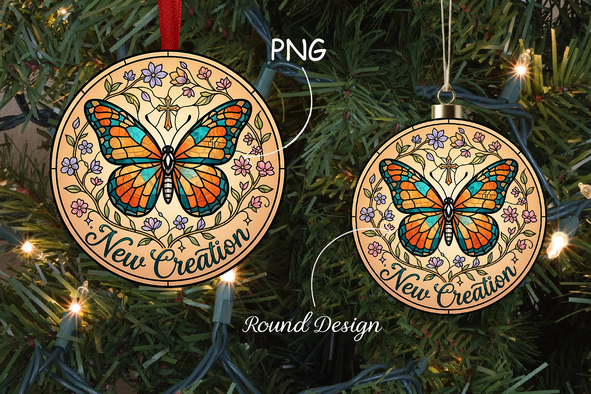New Creation Butterfly Ornament SVG, a Seasonal Illustration by CrexoraLab (Photo 1 of 3)