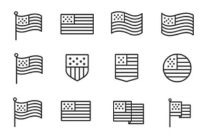 Various American flag designs, an Illustration by ZinetroN