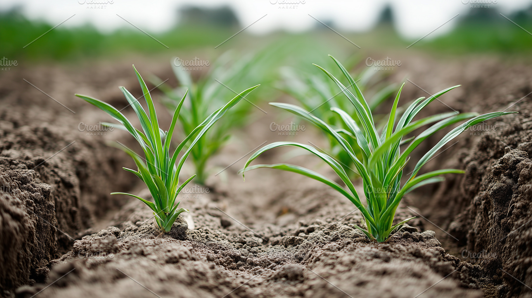 Young green plants growing in neat, a Nature Photo by MistyDay
