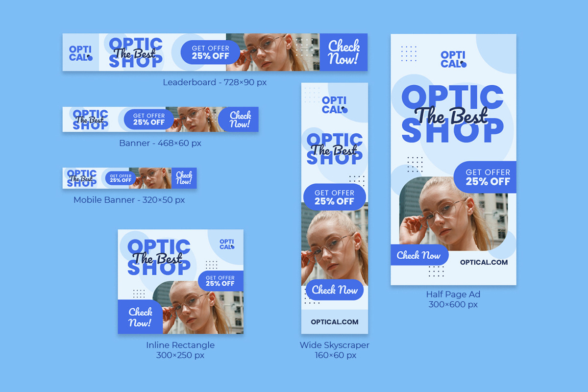 Optical Glasses Google Ads Banner, a Marketing Template by kerismaker (Photo 3 of 4)