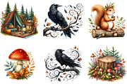 Watercolor Autumn Forest Clipart, a Seasonal Illustration by DreamArtGraphic (Thumbnail 4 of 4)