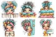 Whimsical Quirky Girl Peeking, an Illustration by Pixels.Craft (Thumbnail 3 of 5)