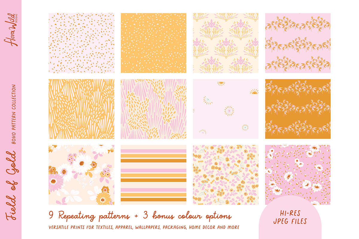Summer Boho Pattern Collection, a Pattern Graphic by Flora Wild Designs (Photo 6 of 6)