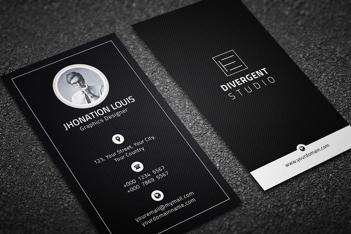 R E T R O Personal Business Card, a Business Card Template by Divergent Studio (Photo 1 of 4)