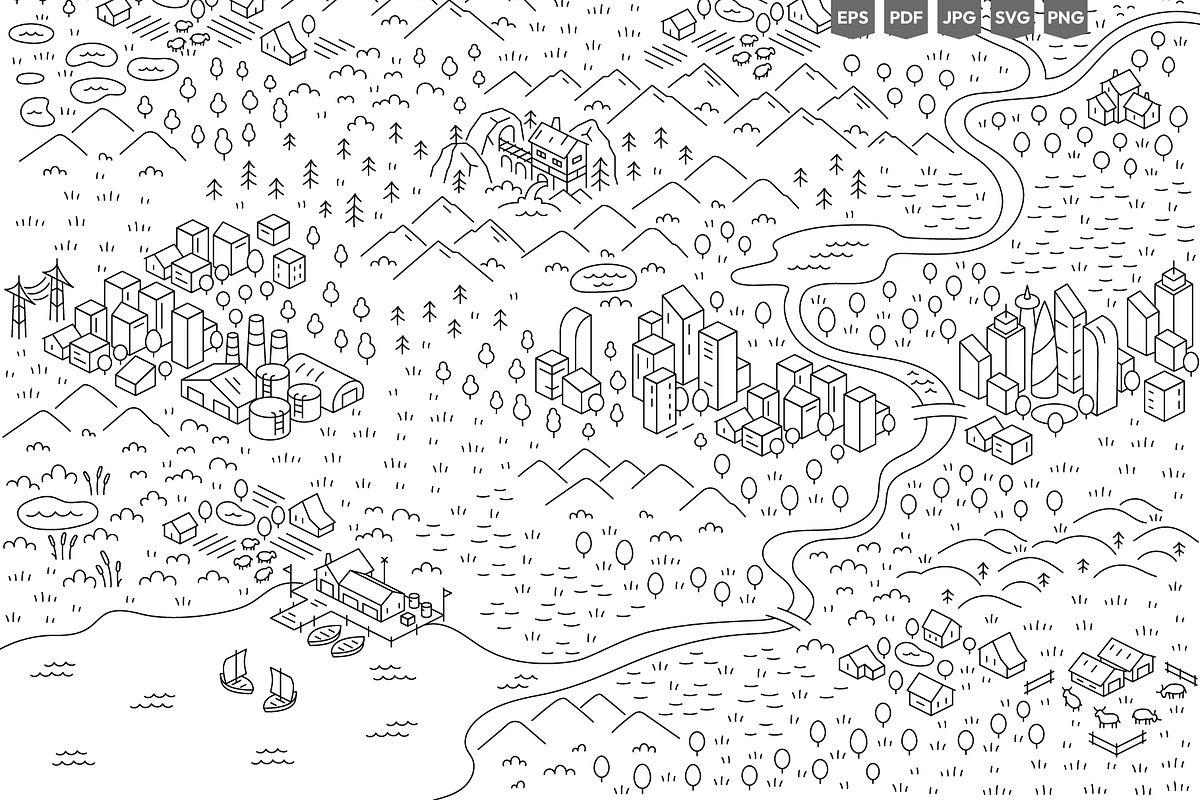 City Districts Icon Pack, an Object Illustration by Ilia Design (Photo 5 of 14)