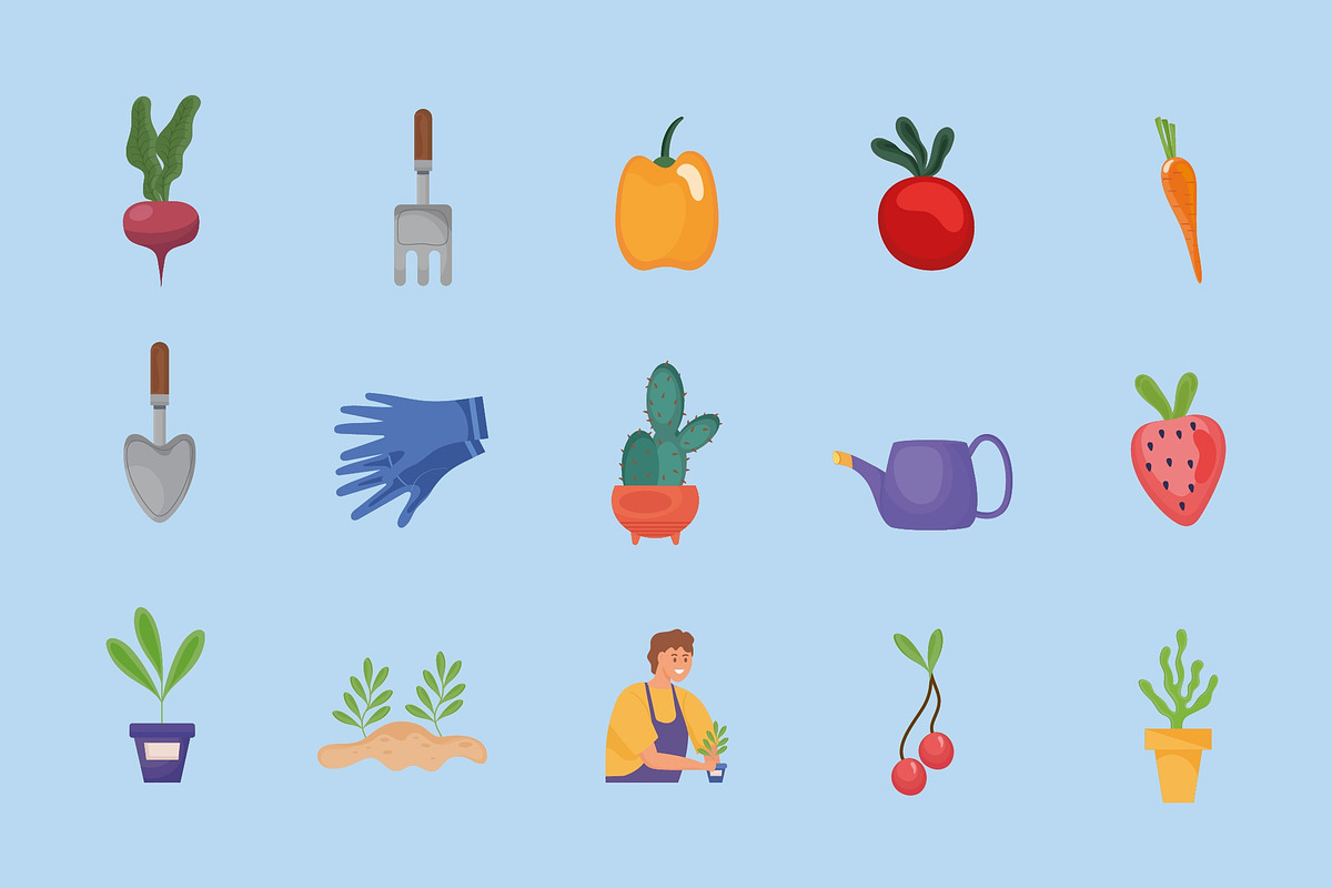 Gardening Illustration Set, an Object Illustration by studiogstock (Photo 1 of 3)