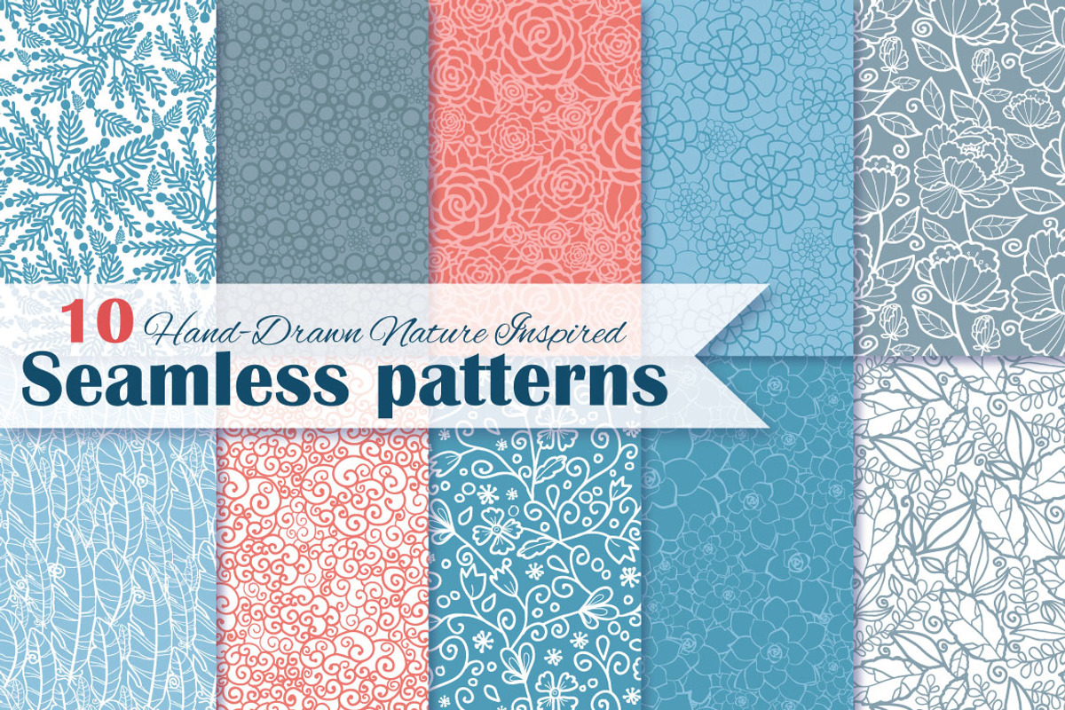 10+ Vector Natural Textures Patterns, a Pattern Graphic by Oksancia's Surface Design (Photo 2 of 5)