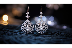 earrings shiny silver metal ai, a Beauty & Fashion Photo by pikepicture