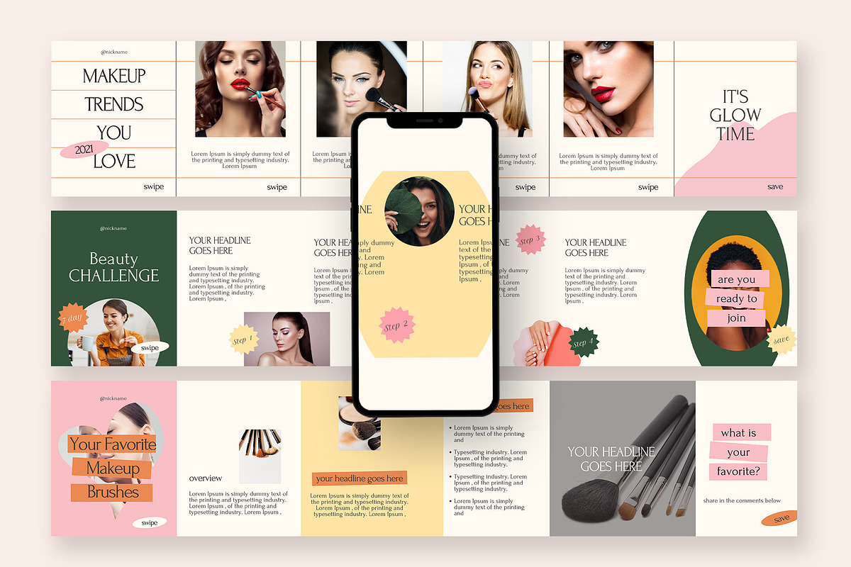 Beauty Instagram Creator, a Social Media Template by Kseniia_Design (Photo 2 of 11)