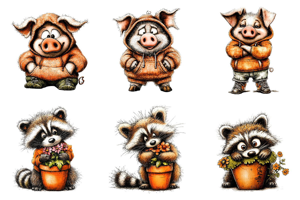 Whimsical easter animals clipart, an Illustration by SinaCreation (Photo 4 of 11)
