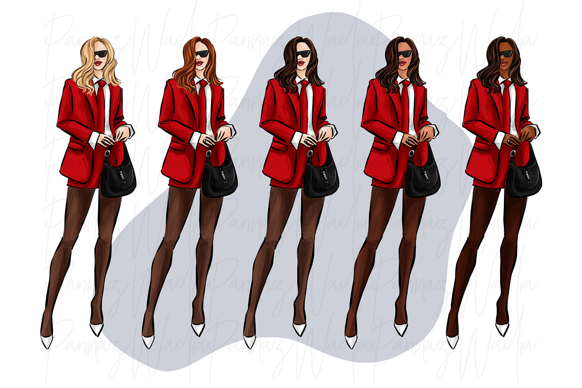 Girls in black, white & red, a Person Illustration by Parinaz Wadia Design (Photo 5 of 10)