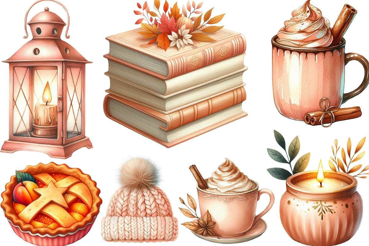 Peach Colored Autumn Clipart, an Illustration by Designking (Photo 3 of 4)
