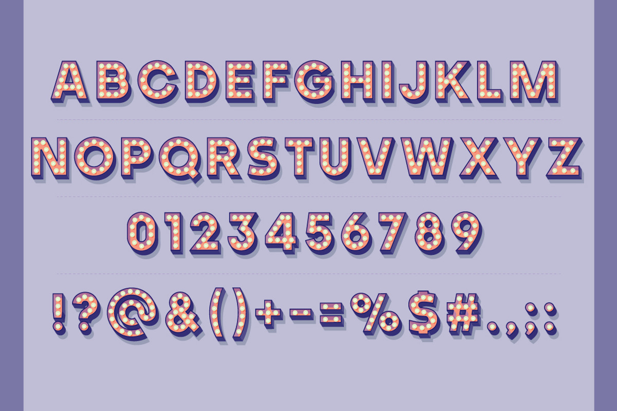 Illustration of flat lamp alphabet 4 preview 2