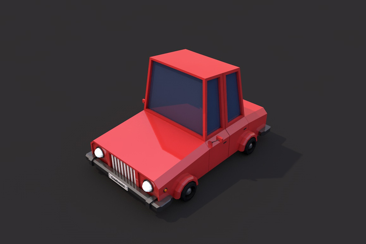 Low Poly Family Car, a Cars & Vehicle 3D Model by CreativeeArt (Photo 1 of 8)