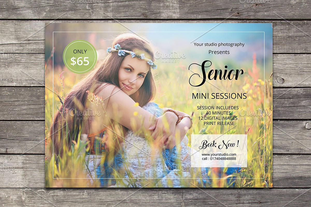 Senior Mini Session Template-V576, a Flyer Template by Template Shop (Photo 1 of 3)