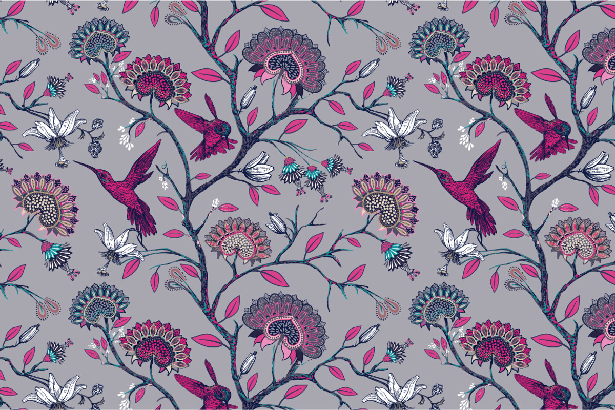 2 Patterns with flowers and birds, a Pattern Graphic by Sunny_Lion (Photo 2 of 2)