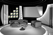 Virtual TV Studio Chat Set 19, a Furniture 3D Model by akerStudio (Thumbnail 10 of 13)