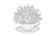 Floral Teacup Line Art Bundle, an Illustration by Gfx_Store (Thumbnail 26 of 51)