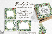 Elegant Christmas Watercolor clipart, a Seasonal Illustration by Yuliya Derbisheva (Thumbnail 8 of 13)
