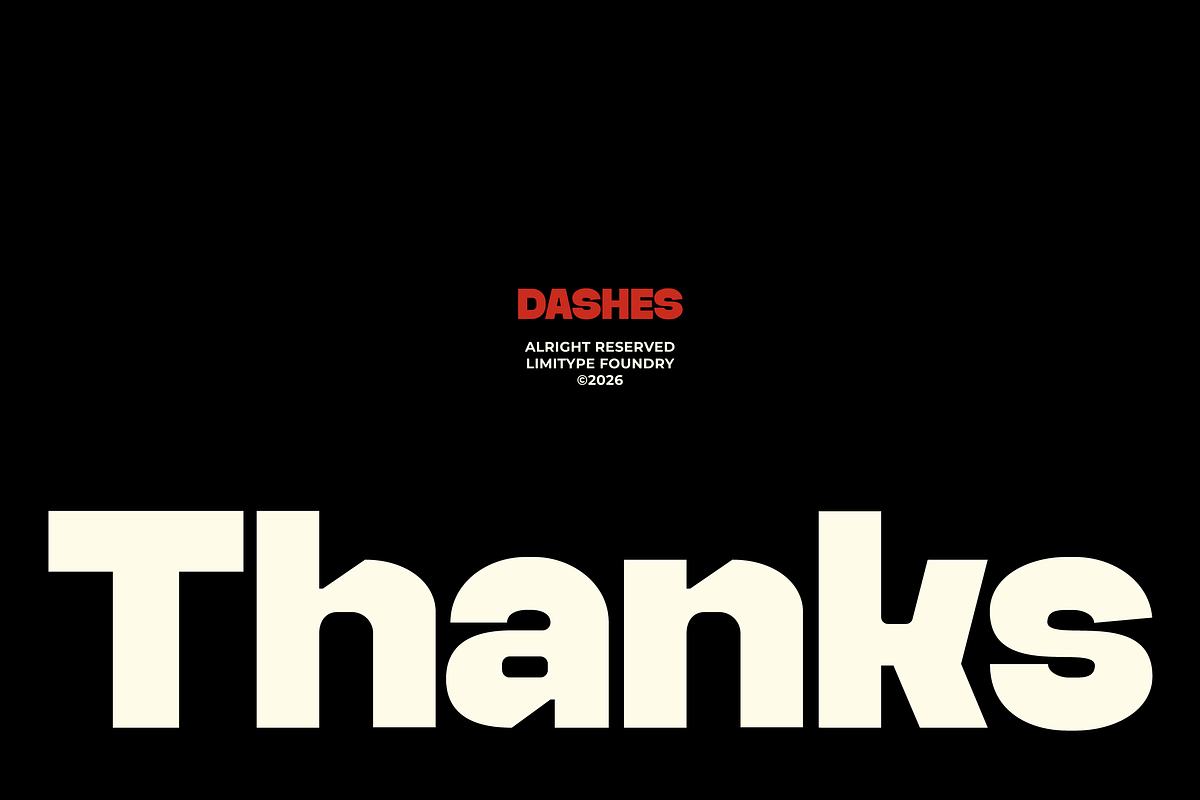 Dashes - Bold Font, a Sans Serif Font by limitype (Photo 12 of 12)